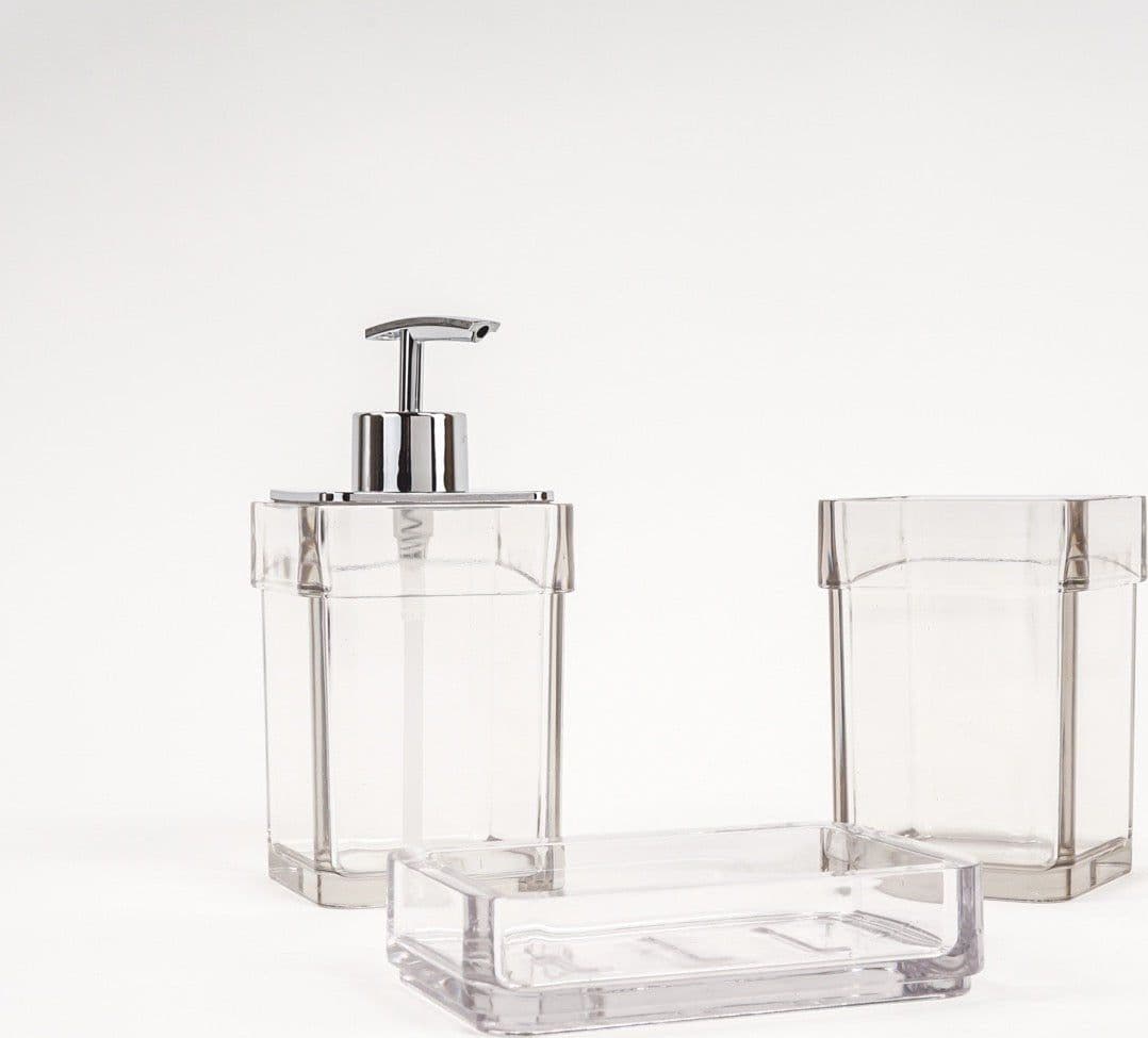 Set accessori bagno trasparente - 2