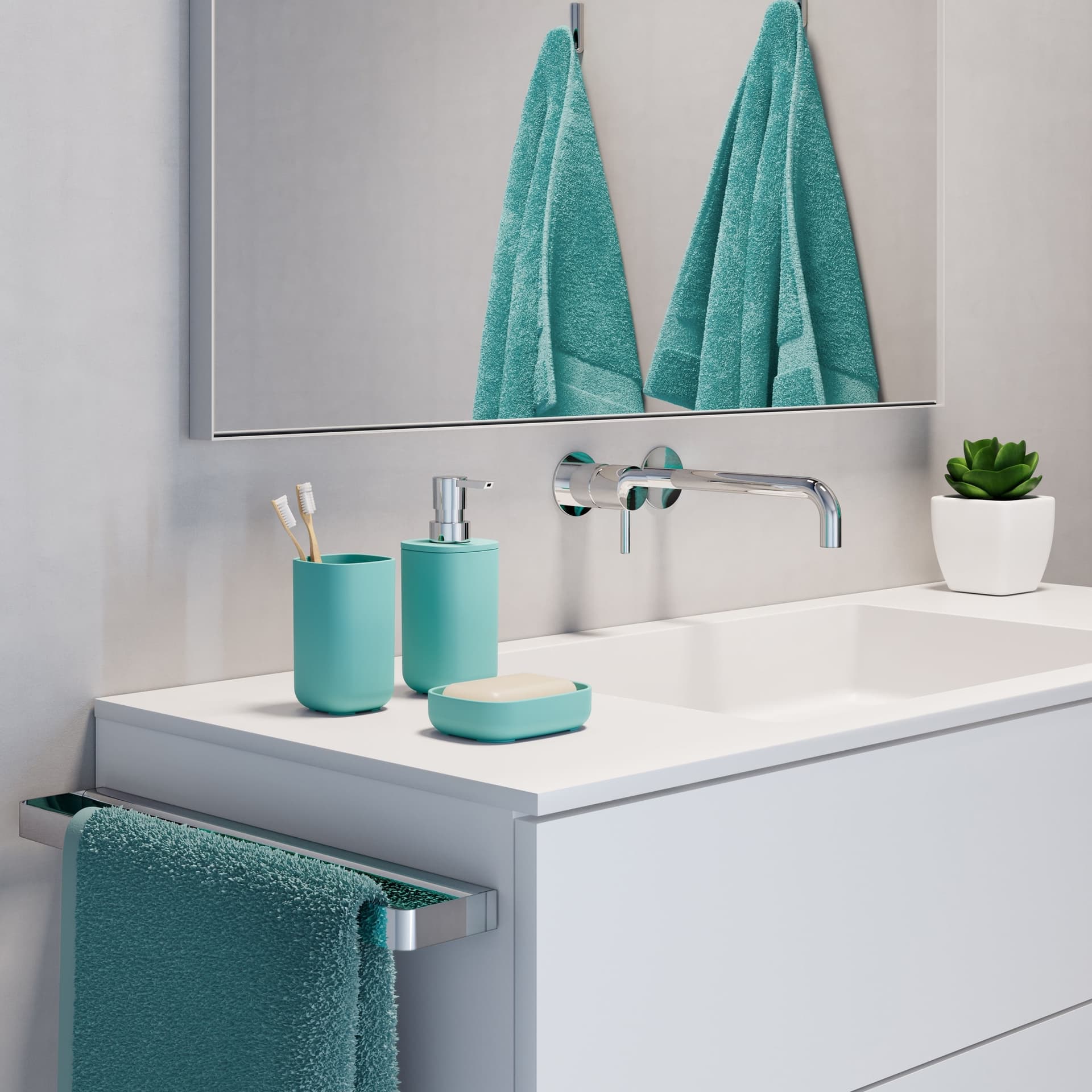 Set accessori bagno turchese - 2
