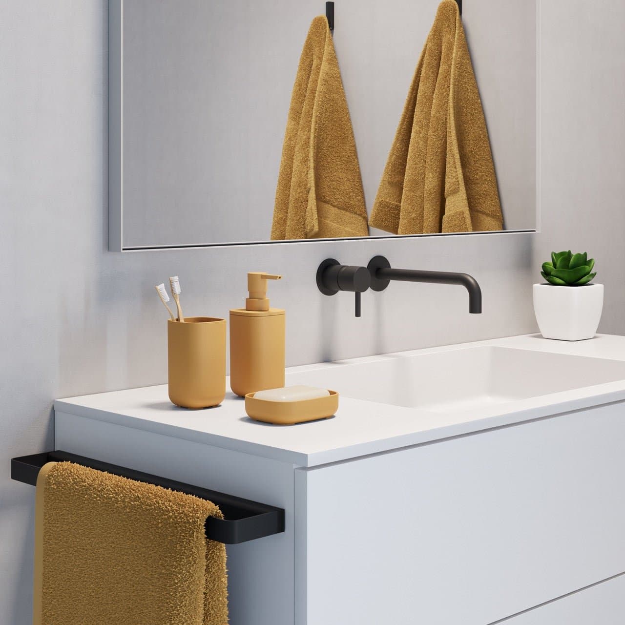 Set accessori bagno zafferano - 2