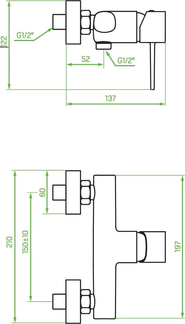 Set doccia a parete oro spazzolato – elegante, funzionale e compatibile con tutti i set doccia - 2