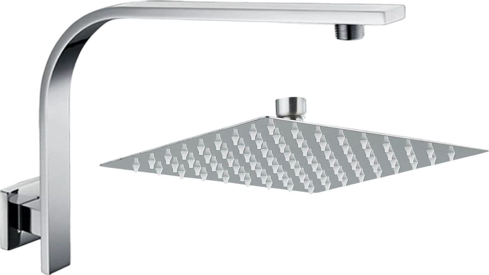 Set doccia completo braccio doccia a sbalzo con soffione doccia quadrato 30x30