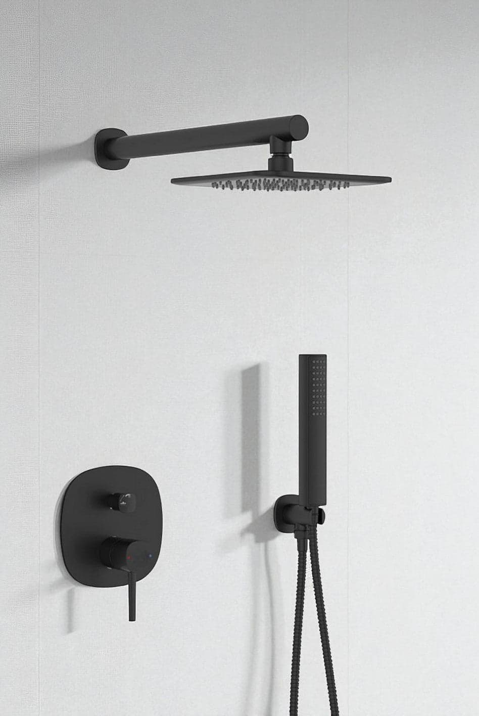 Set doccia – nero opaco, soffione, braccio doccia e miscelatore doccia - 2