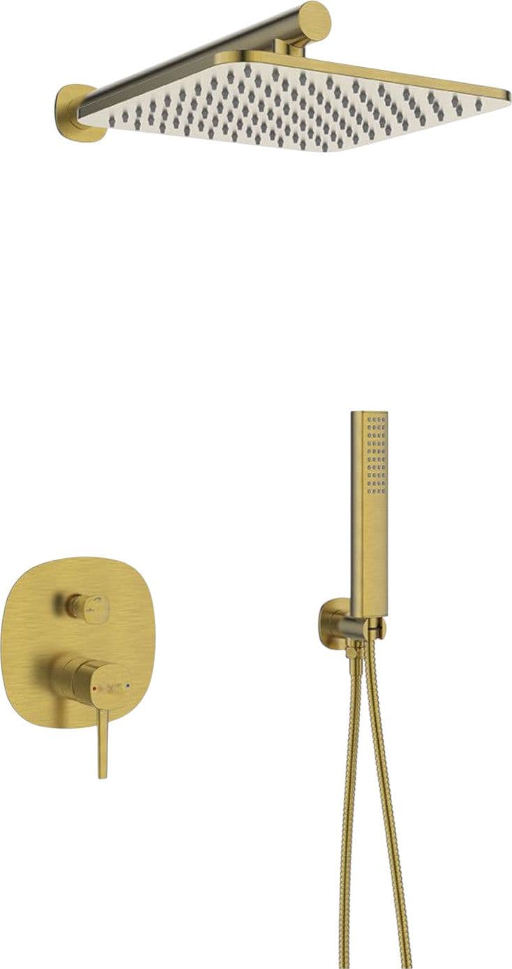 Set doccia – oro spazzolato, soffione, bocca e sistema anticalcare