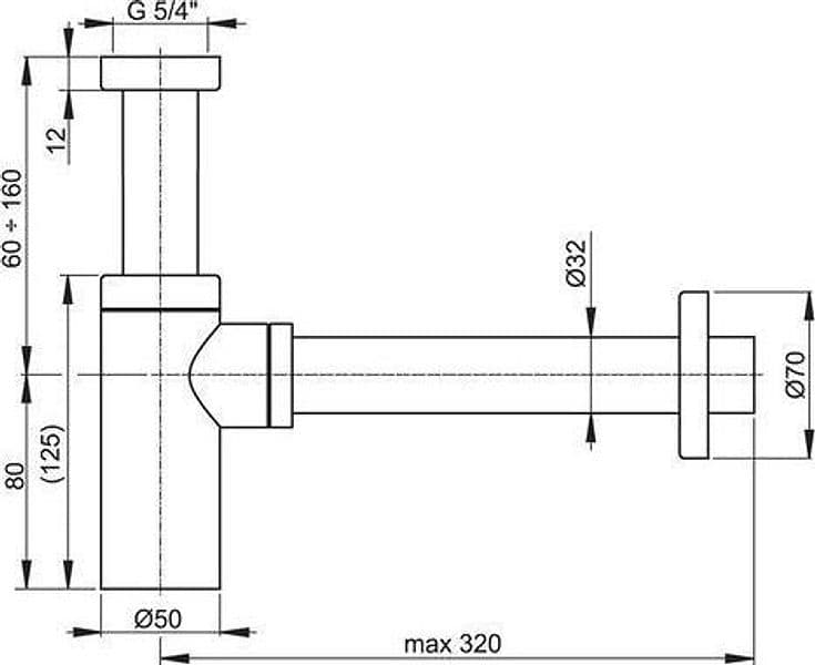 Sifone minimalista da 1' 1/4 per lavabo moderno, dorato - 3