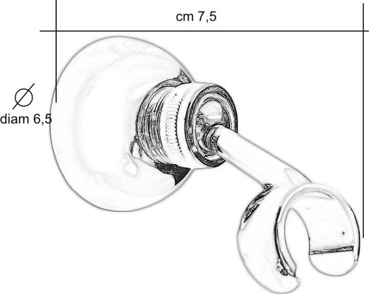Supporto per doccia in ottone esterno stile tondo, con fissaggio - 2