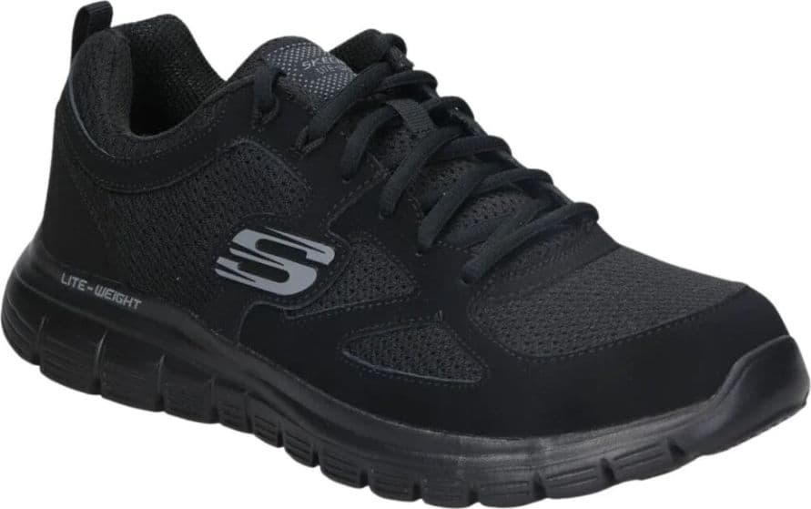 Skechers Burns 52635-BBK Sneakers Uomo Nere, Scarpe Sportive Low-Top con Suola Ammortizzata e Chiusura con Lacci - 4