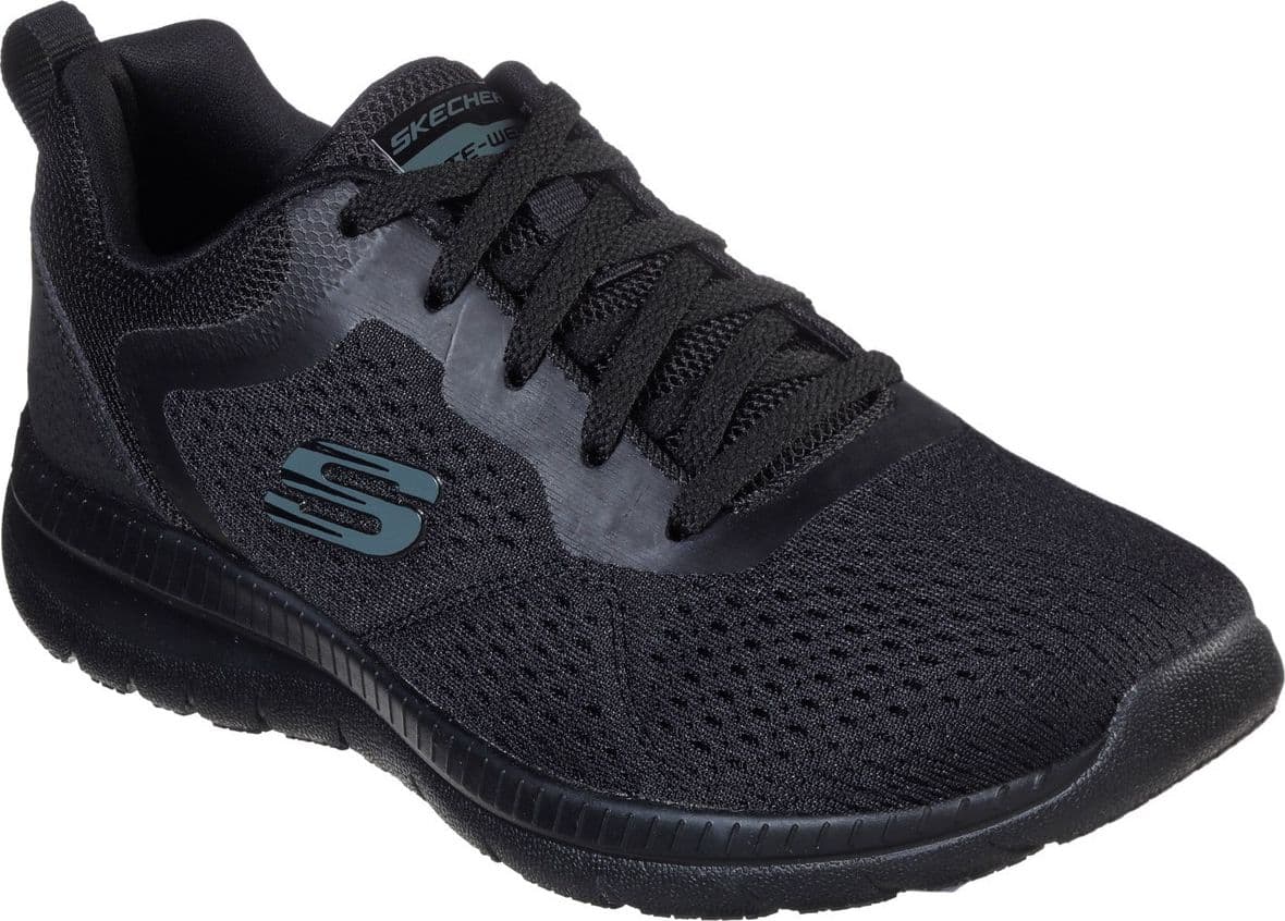 Skechers Mesh Lace Up Memory Foam Scarpe Donna/Nero Comode Leggere e Ammortizzate