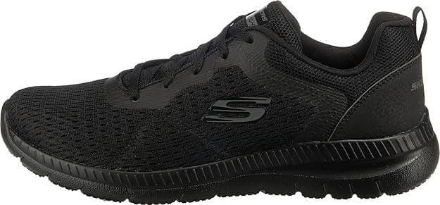 Skechers Mesh Lace Up Memory Foam Scarpe Donna/Nero Comode Leggere e Ammortizzate - 4