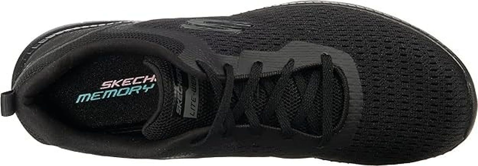 Skechers Mesh Lace Up Memory Foam Scarpe Donna/Nero Comode Leggere e Ammortizzate - 5