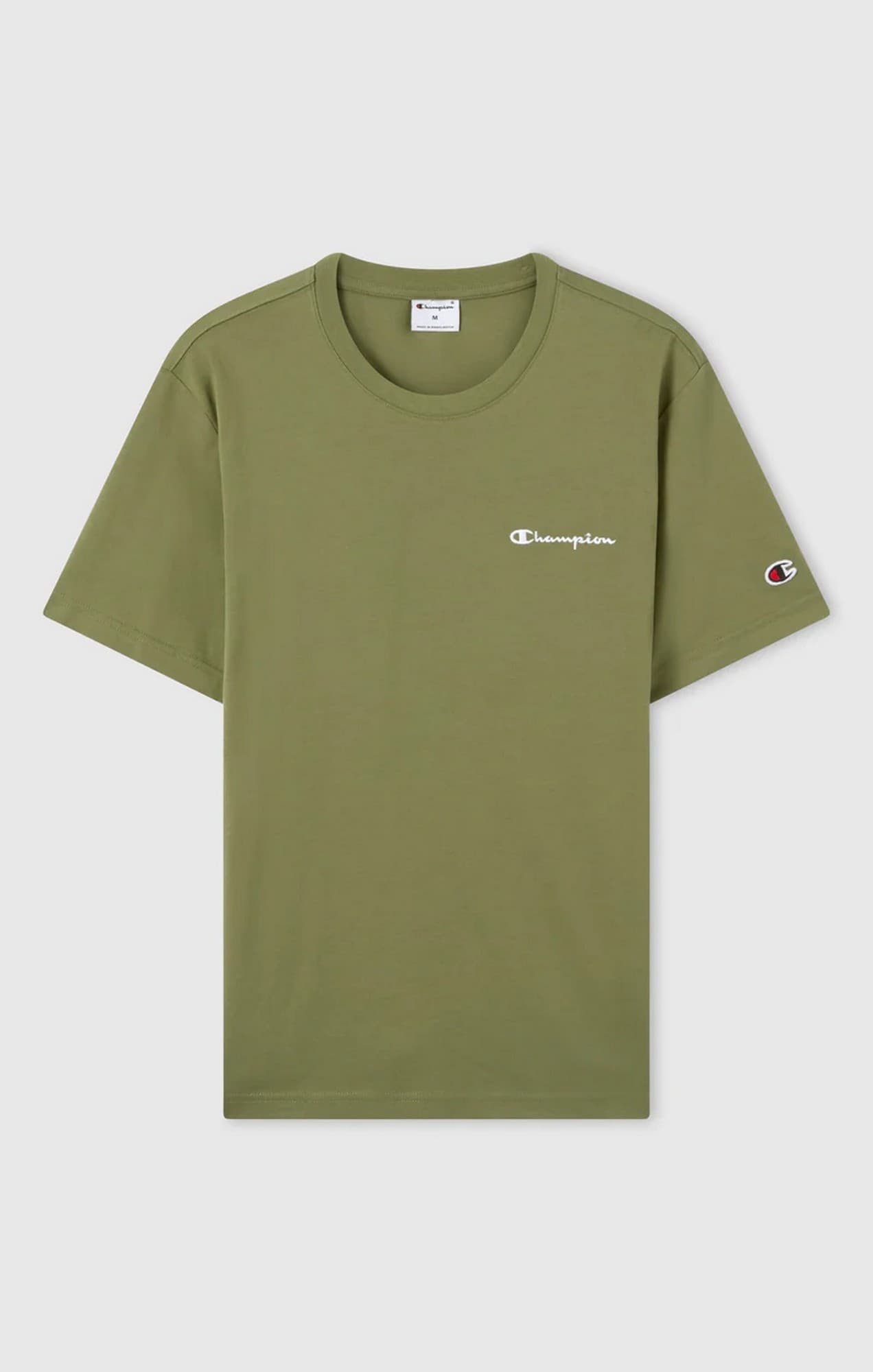 Champion T-shirt uomo in cotone logo piccolo Verde