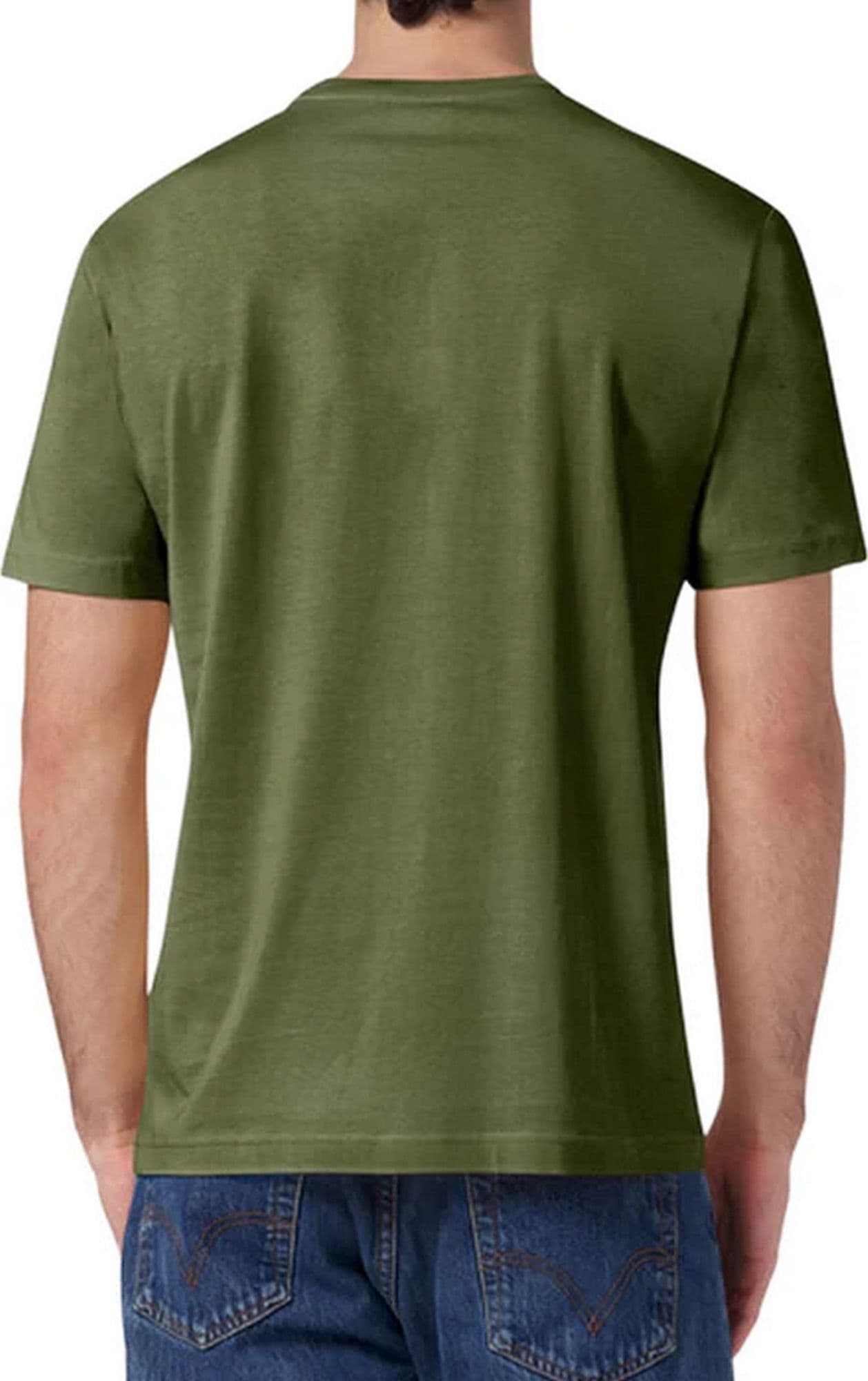 Champion T-shirt uomo in cotone logo piccolo Verde - 2