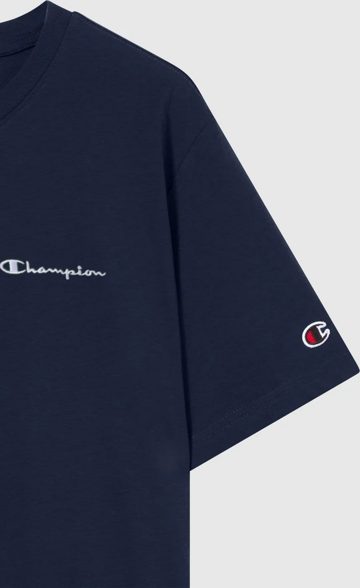 Champion T-shirt uomo in cotone logo piccolo Blu
