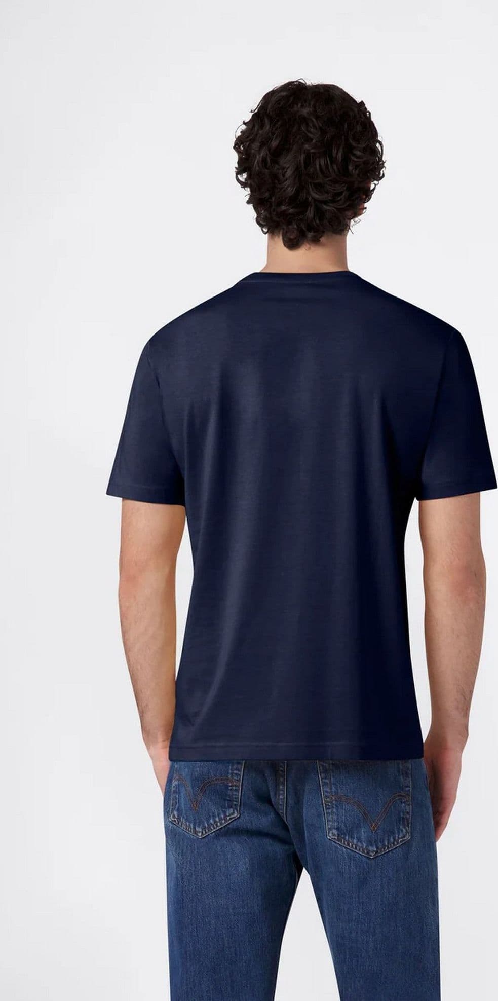 Champion T-shirt uomo in cotone logo piccolo Blu - 2