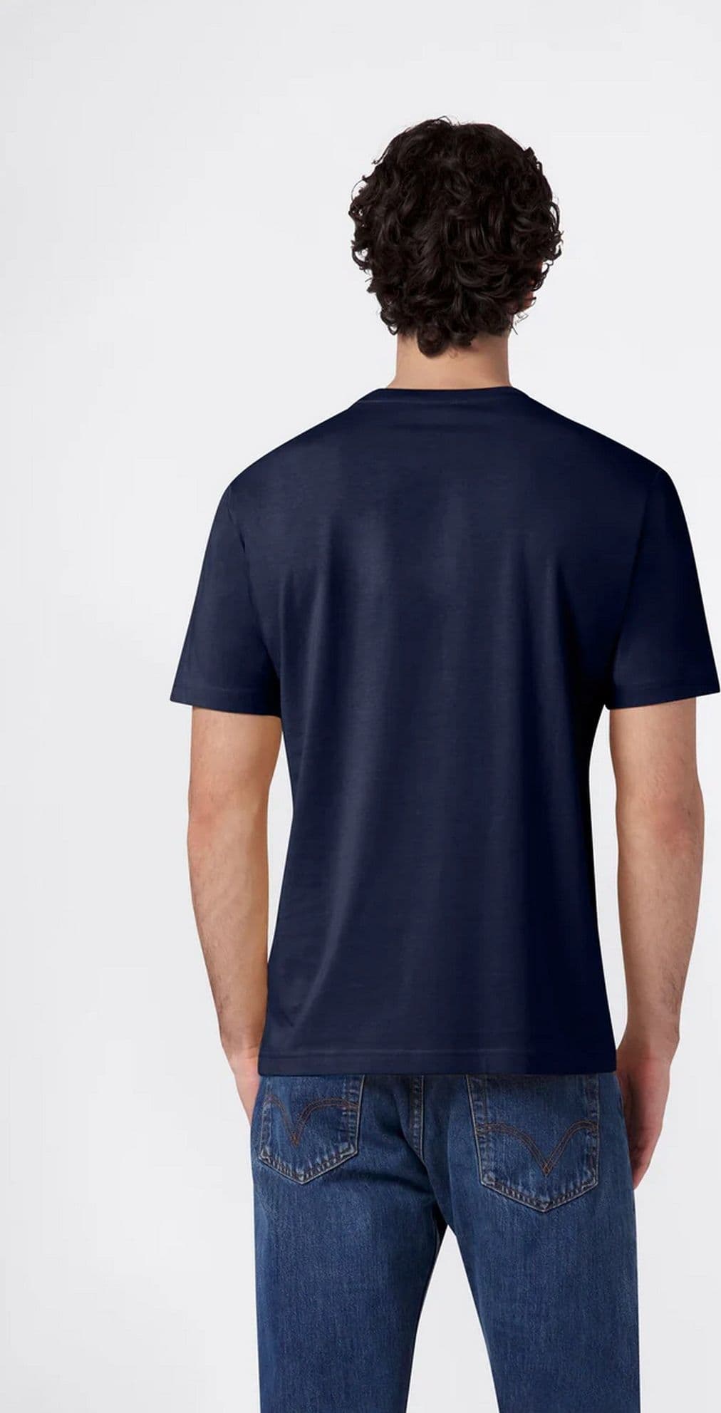 Champion T-shirt uomo in cotone logo piccolo Blu - 2