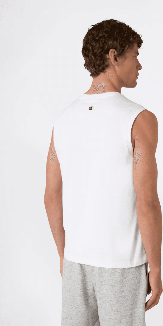Champion Smanicato in Cotone da Uomo Icons, Regular, Bianco