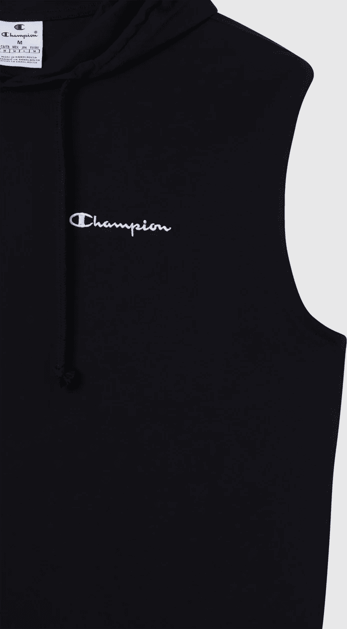 Canotta con cappuccio uomo Champion Icons – Jersey di cotone leggero, senza maniche Nero - 2