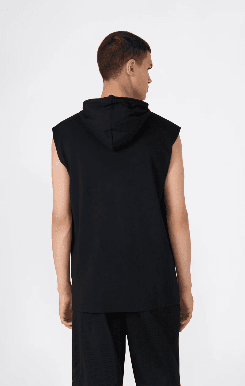 Canotta con cappuccio uomo Champion Icons – Jersey di cotone leggero, senza maniche Nero - 3