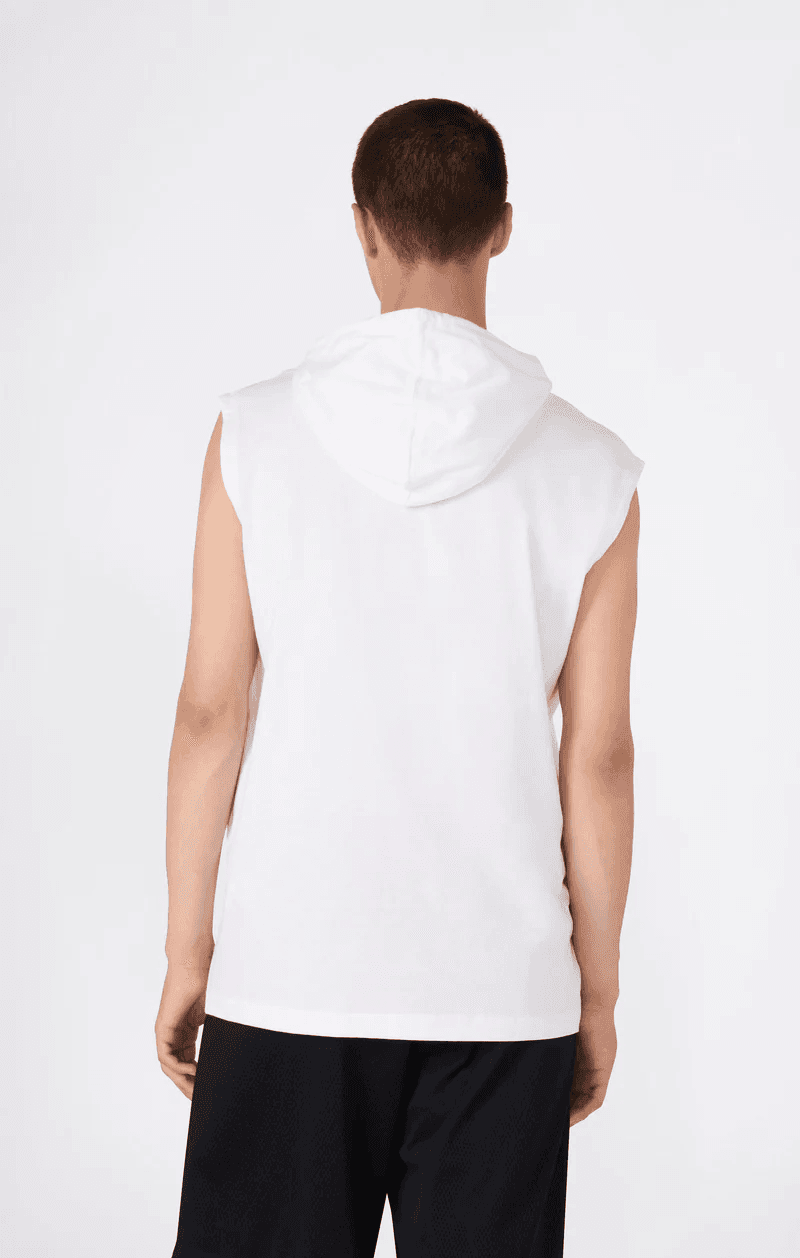 Canotta con cappuccio uomo Champion Icons – Jersey di cotone leggero, senza maniche Bianco - 2