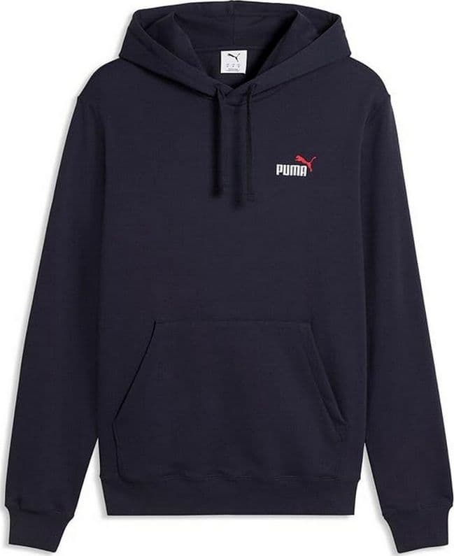 Puma Felpa Uomo con Cappuccio – Regular Fit, Tasca Marsupio, Logo Ricamato New Navy-red