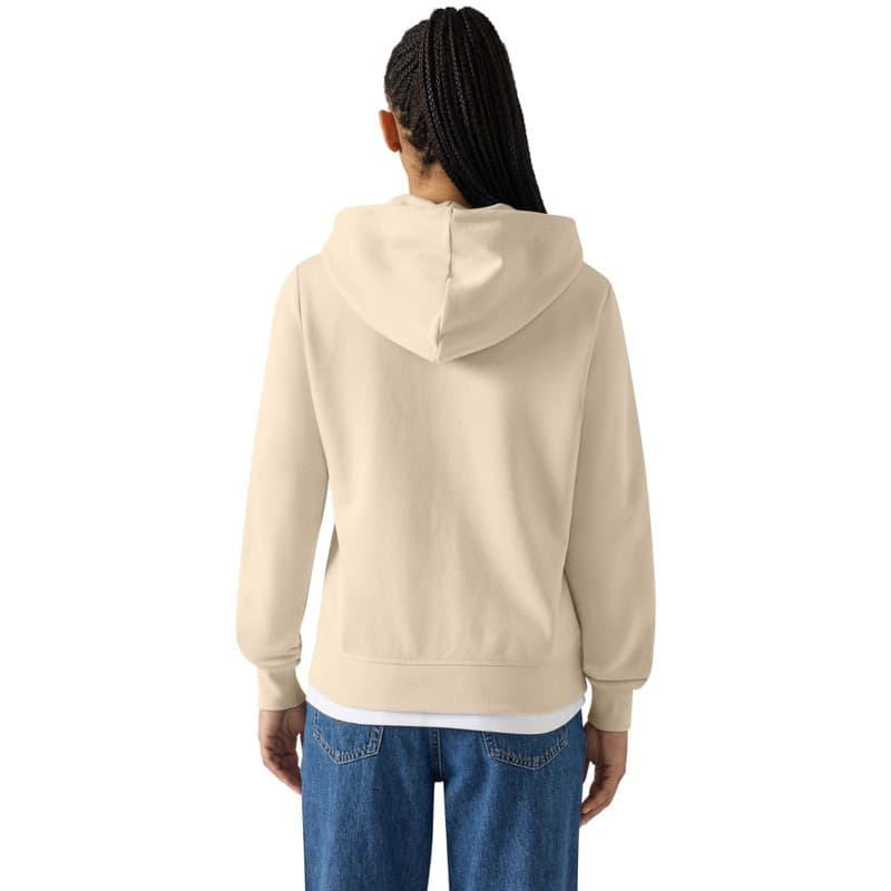 Champion Felpa Donna con Cappuccio e Zip Slim Fit Icons con Tasche, Logo Ricamato e Patch “C” Beige - 2