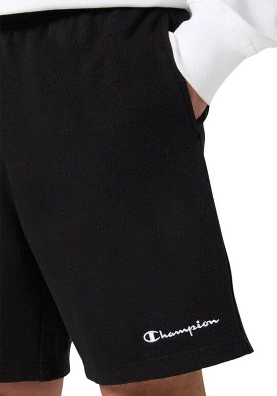 Bermuda uomo Champion Icons in cotone – Jersey morbido, vita elasticizzata con coulisse Nero - 2