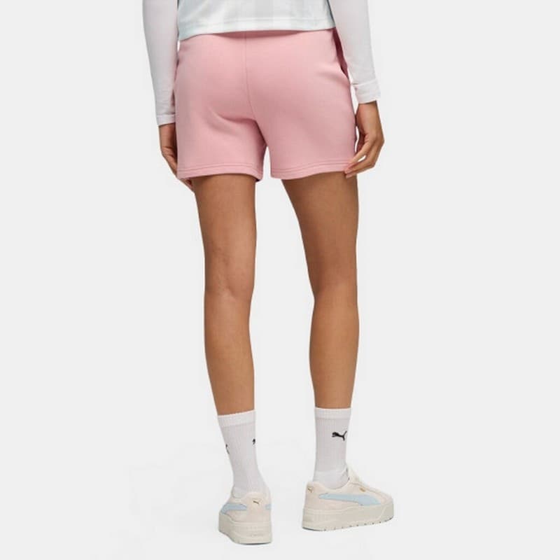 PUMA Ess Small No. 1 Logo 5'' Pantaloncini a Vita Alta TR Rosa - 3