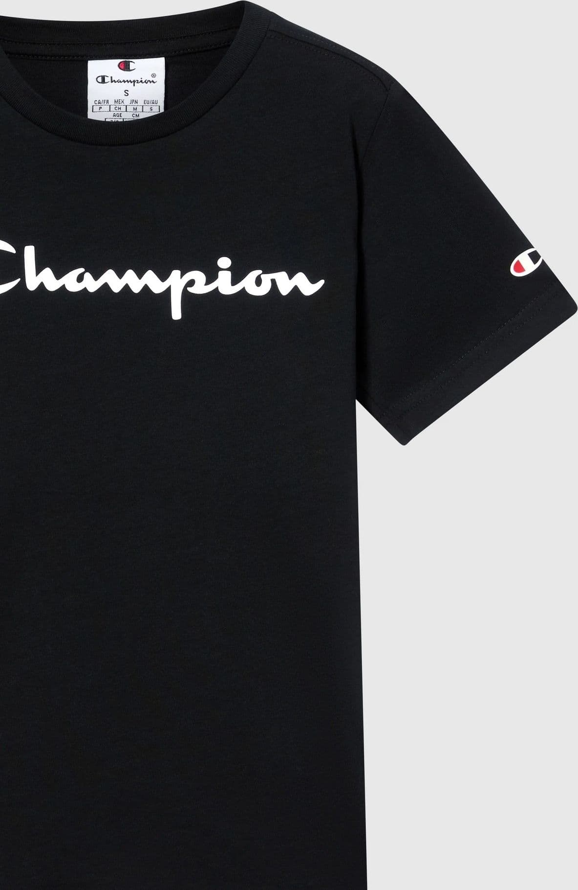 Champion Script Shop - Maglietta a Maniche Corte da Ragazzo, Nero - 2
