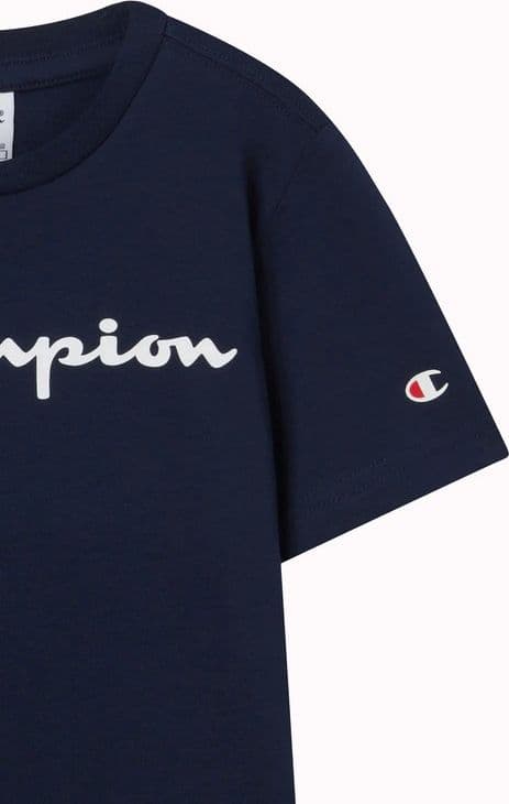 Champion Script Shop - Maglietta a Maniche Corte da Ragazzo, Blu Navy - 2