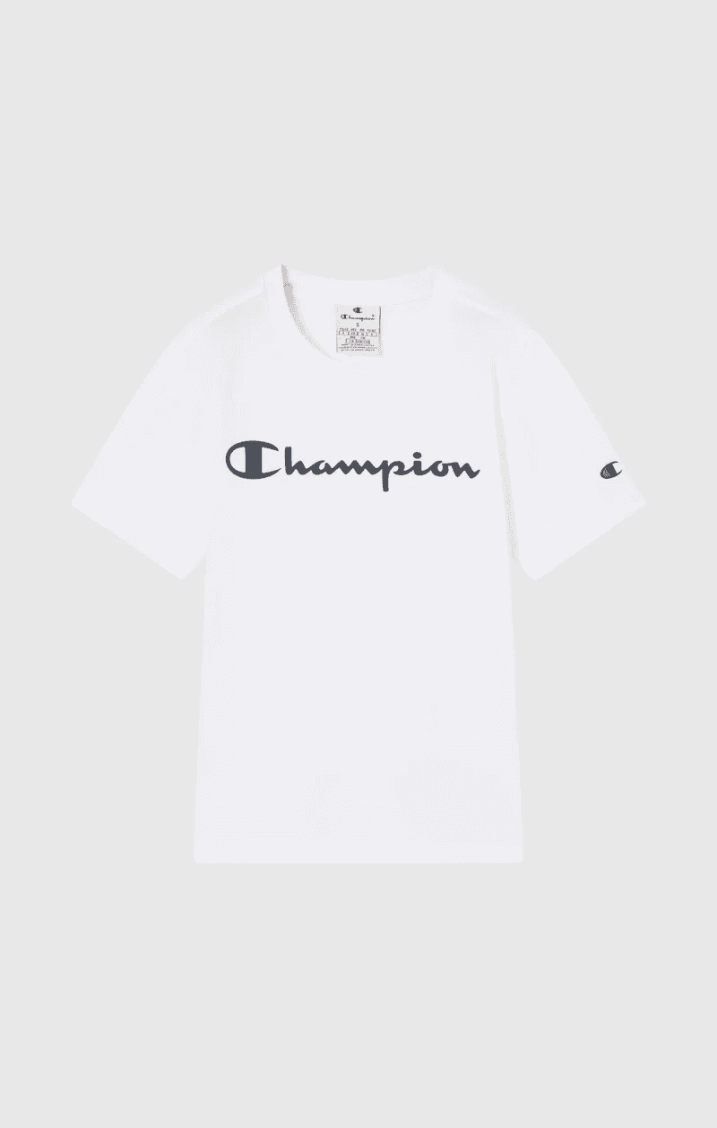 Champion Script Shop - Maglietta a Maniche Corte da Ragazzo, Bianco - 2