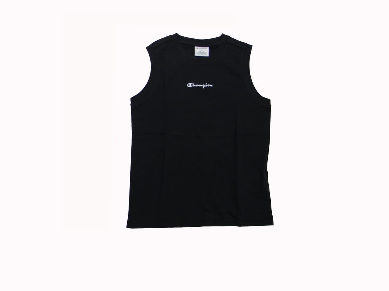 Champion Script Shop - Maglietta senza Maniche da Ragazzo,Nero - 5