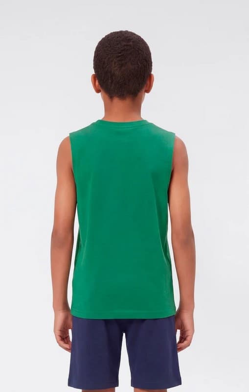 Champion Script Shop - Maglietta senza Maniche da Ragazzo,Verde - 2