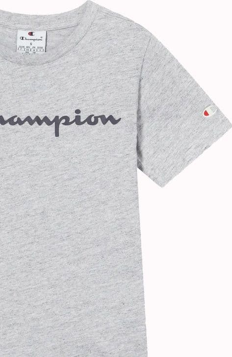 Champion Script Shop - Maglietta a Maniche Corte da Ragazzo,Grigio - 4
