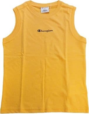 Champion Script Shop - Maglietta a Maniche Corte da Ragazzo,Giallo - 2
