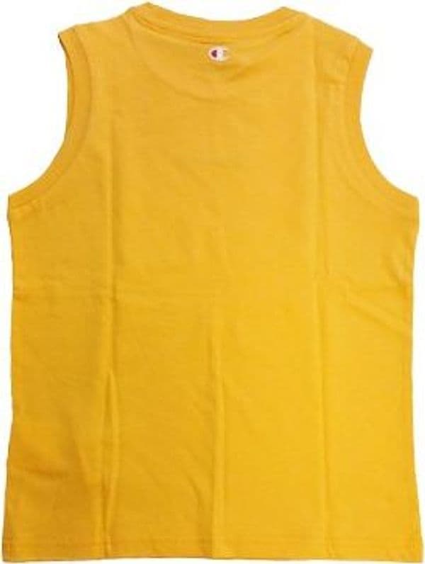 Champion Script Shop - Maglietta a Maniche Corte da Ragazzo,Giallo - 4