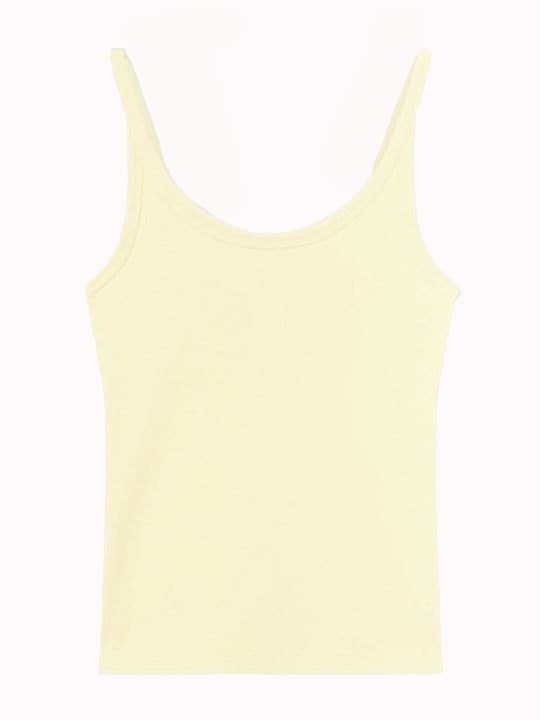 Canotta Donna Icons a Costina Stretch Giallo – Vestibilità Fitted con Logo Ricamato - 2