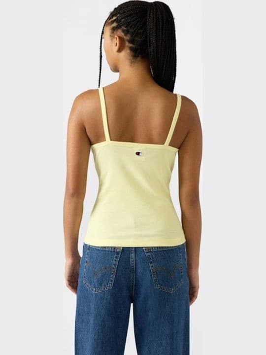 Canotta Donna Icons a Costina Stretch Giallo – Vestibilità Fitted con Logo Ricamato - 3