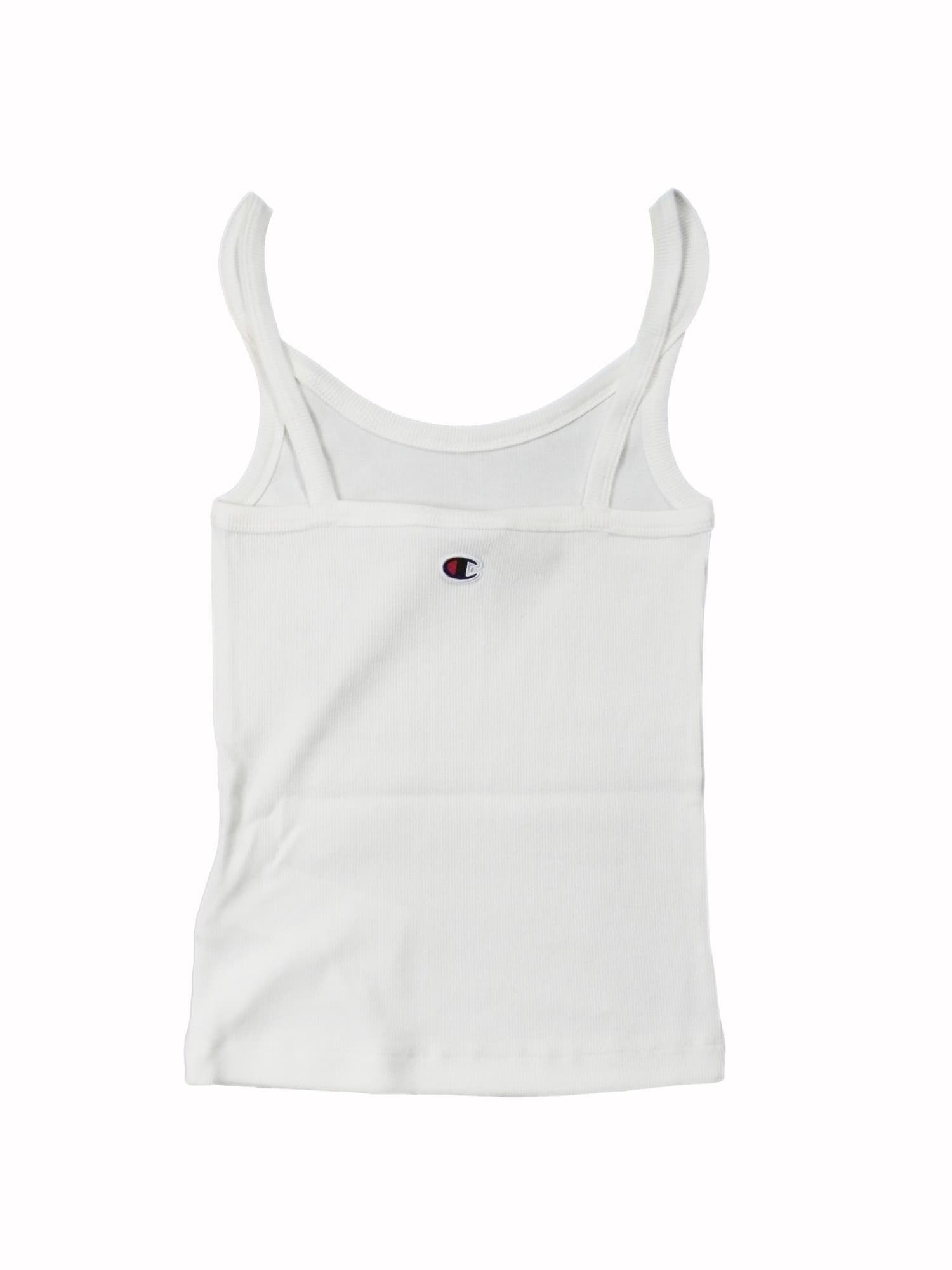 Canotta Donna Icons a Costina Stretch Panna – Vestibilità Fitted con Logo Ricamato - 3