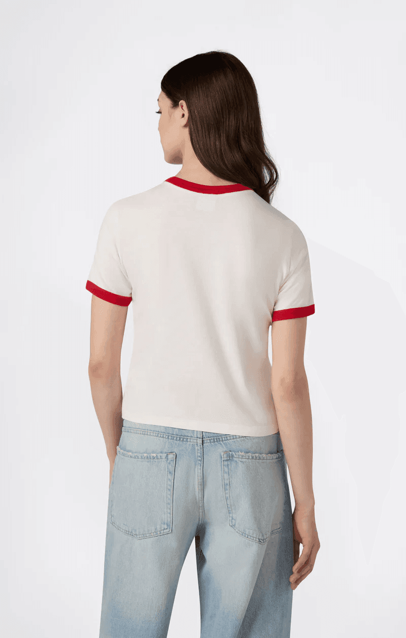 T-shirt crop donna Champion girocollo – Crop top manica corta stile casual moderno Panna ys160 - 2