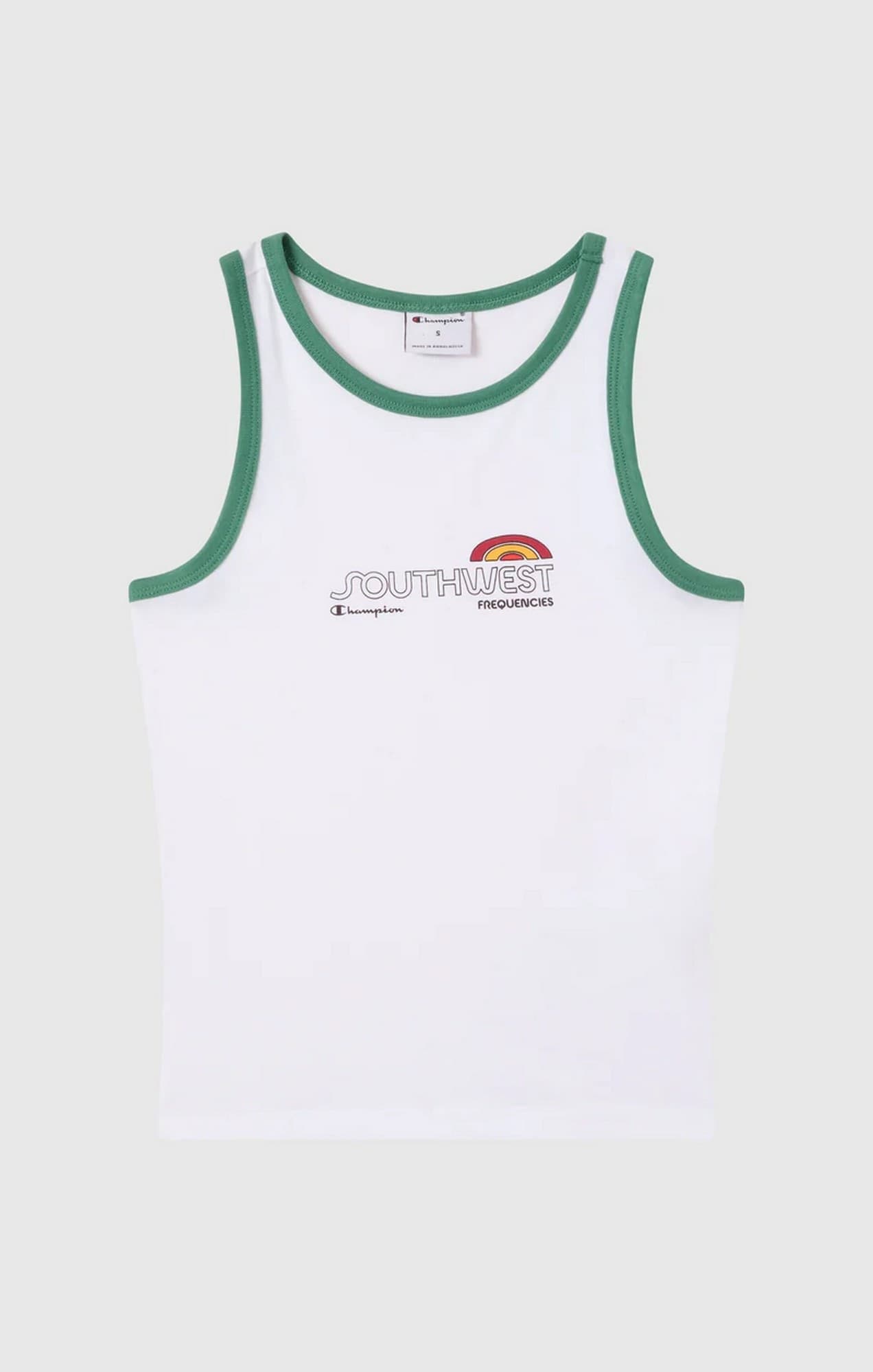 Champion Canotta ringer donna con grafica – Top senza maniche in cotone stile sportivo casual Bianco - 2