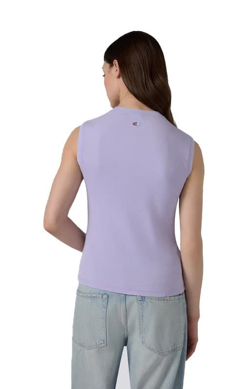 Canotta donna Champion Icons – Smanicata in tessuto a costina elasticizzata con effetto slavato Viola - 2