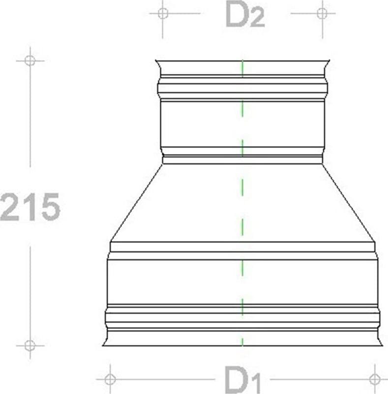 Raccordo inox 6 decimi AISI 304 da F 300 a F variabile - 3
