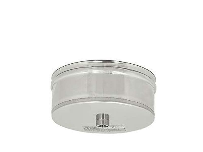 Tappo inox 80mm AISI 304 con spurgo scarico condensa innesto Femmina