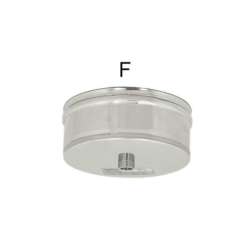 Tappo inox 250mm AISI 304 con spurgo scarico condensa innesto Femmina - 2
