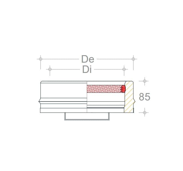 Tappo inox Di 180 - De 230mm doppia parete cieco senza spurgo per scarico condensa - 3
