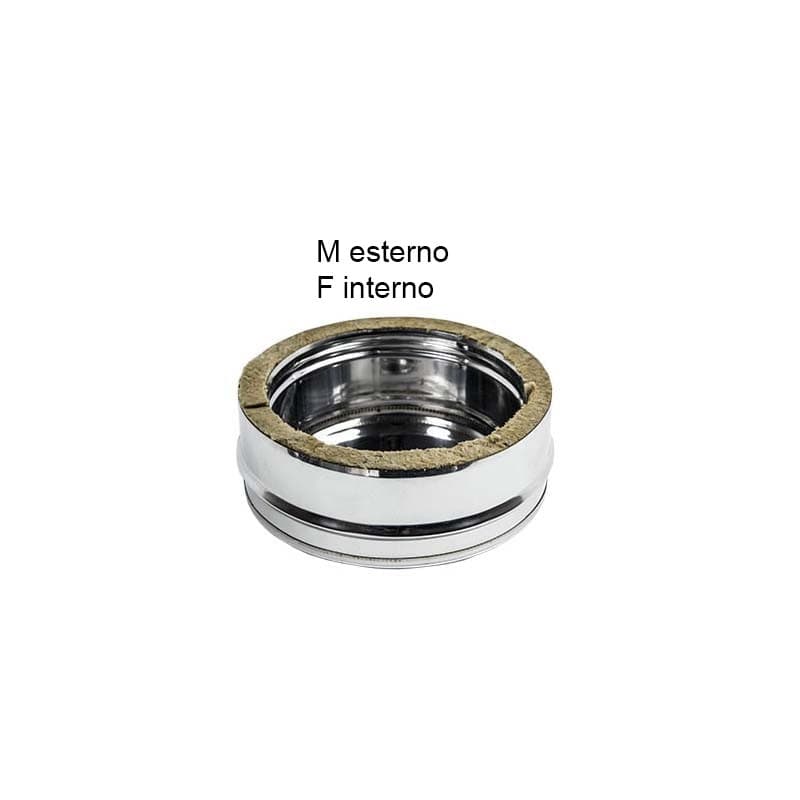 Tappo inox Di 200 - De 250mm doppia parete con spurgo per scarico condensa - 2