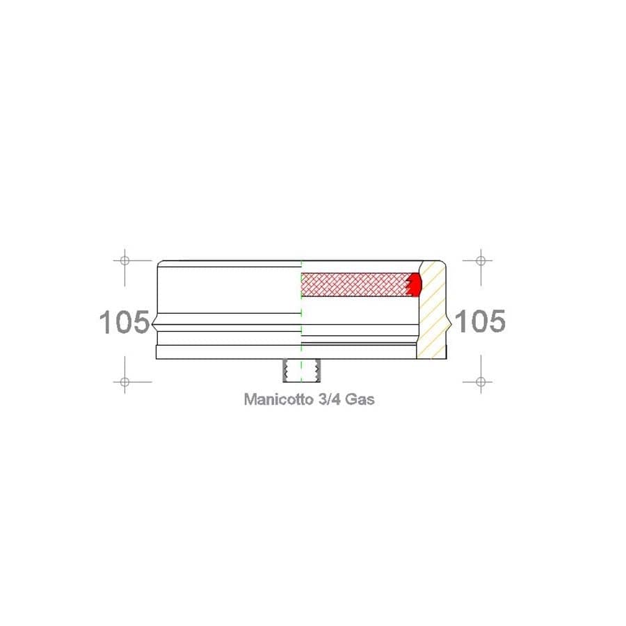 Tappo inox Di 200 - De 250mm doppia parete con spurgo per scarico condensa - 3