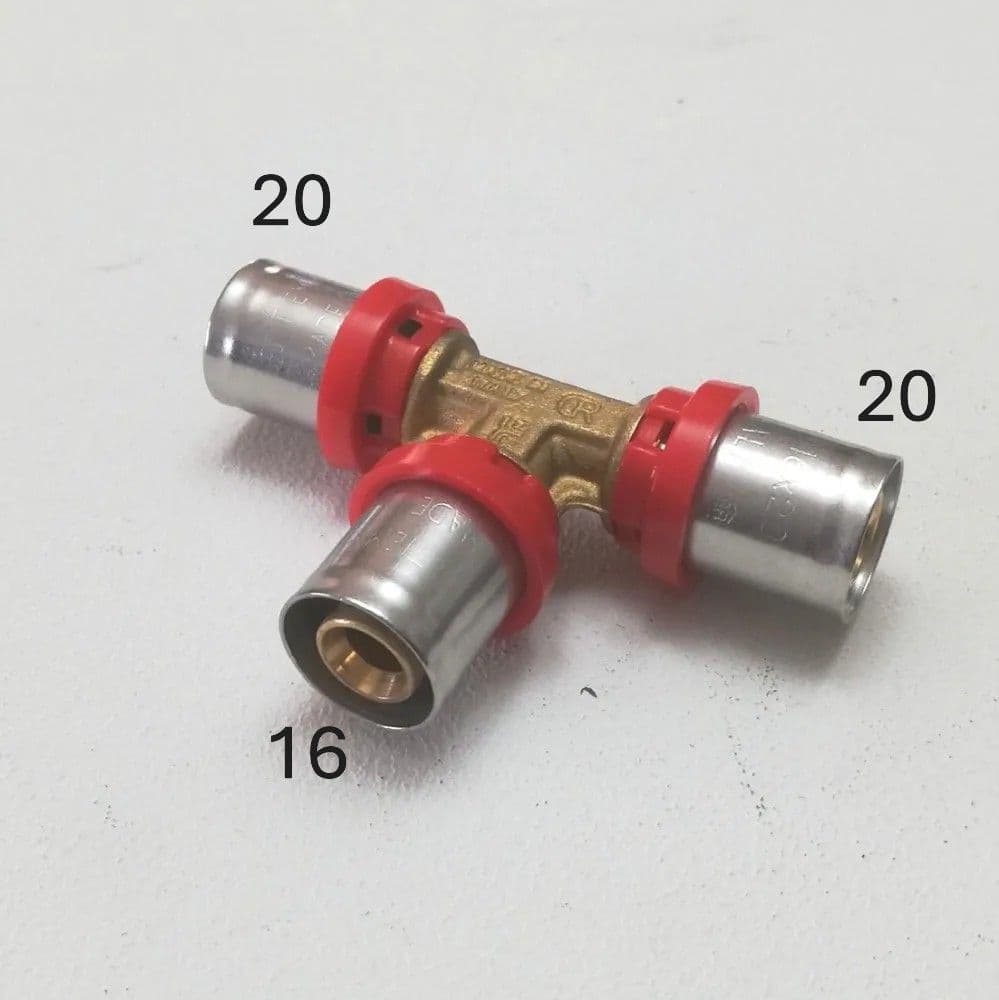Tiemme raccordo 20 x 16 x 20 a T a pressare per tubo multistrato - 2
