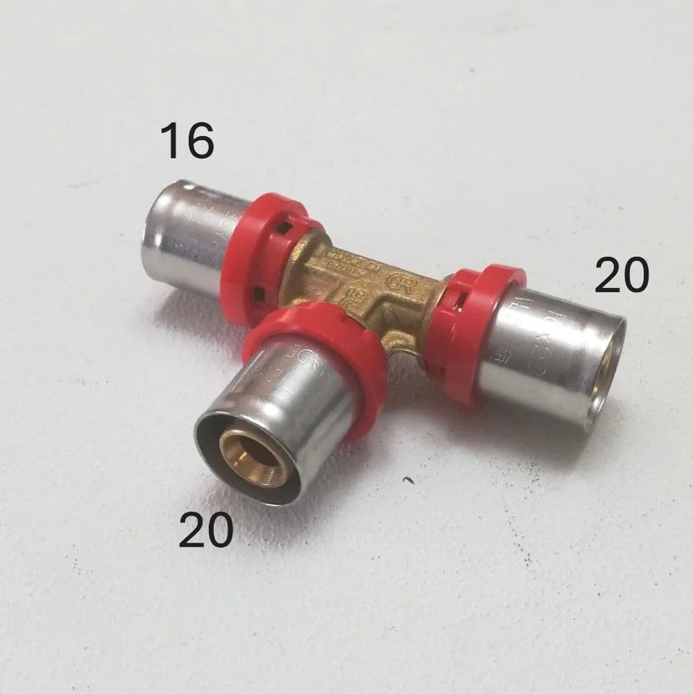 Tiemme raccordo 20 x 20 x 16 a T a pressare per tubo multistrato - 2