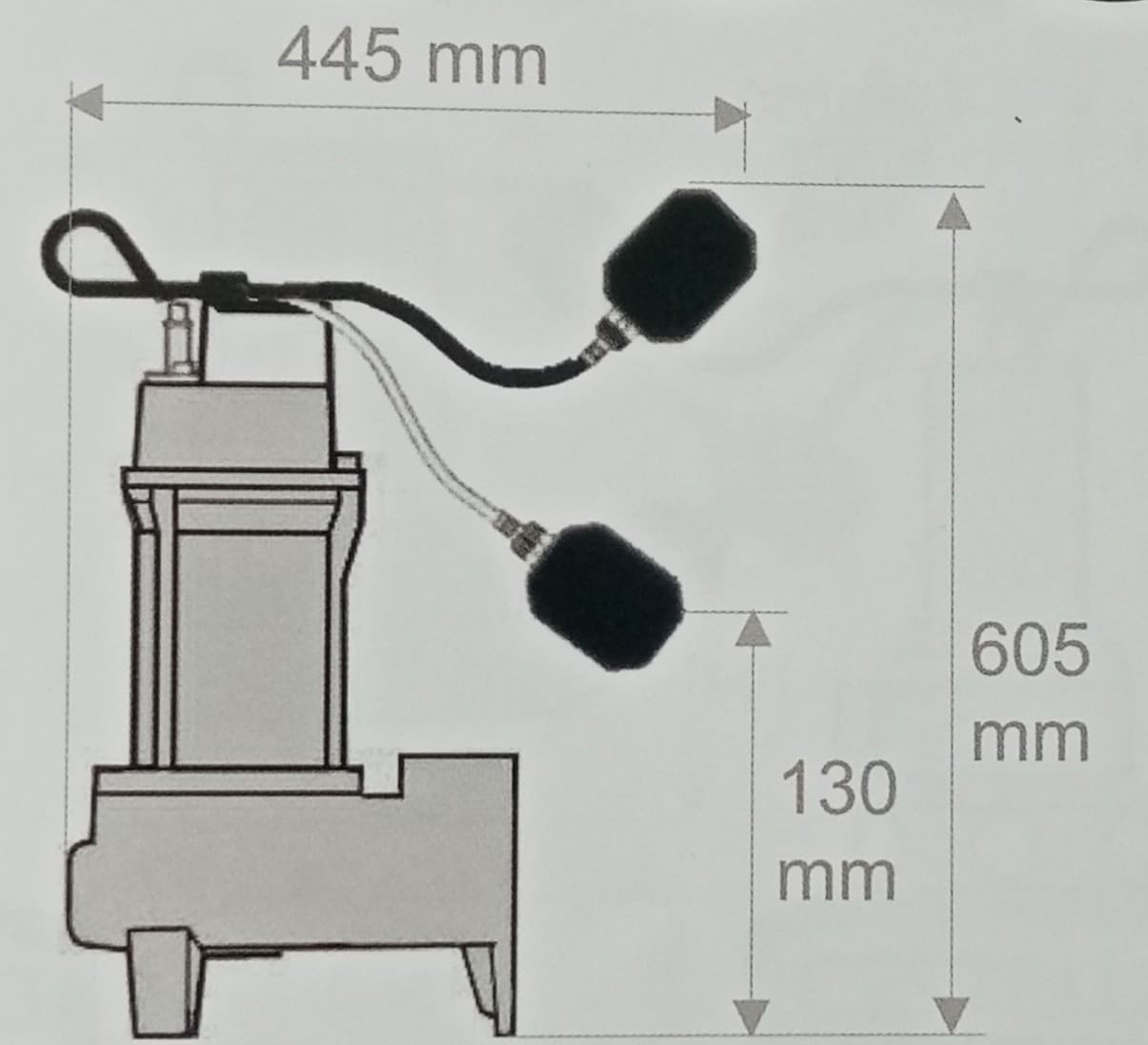 Pompa Sommersa monofase per fognatura VORT100 1HP mandata 2" ghisa - uscita verticale - 3