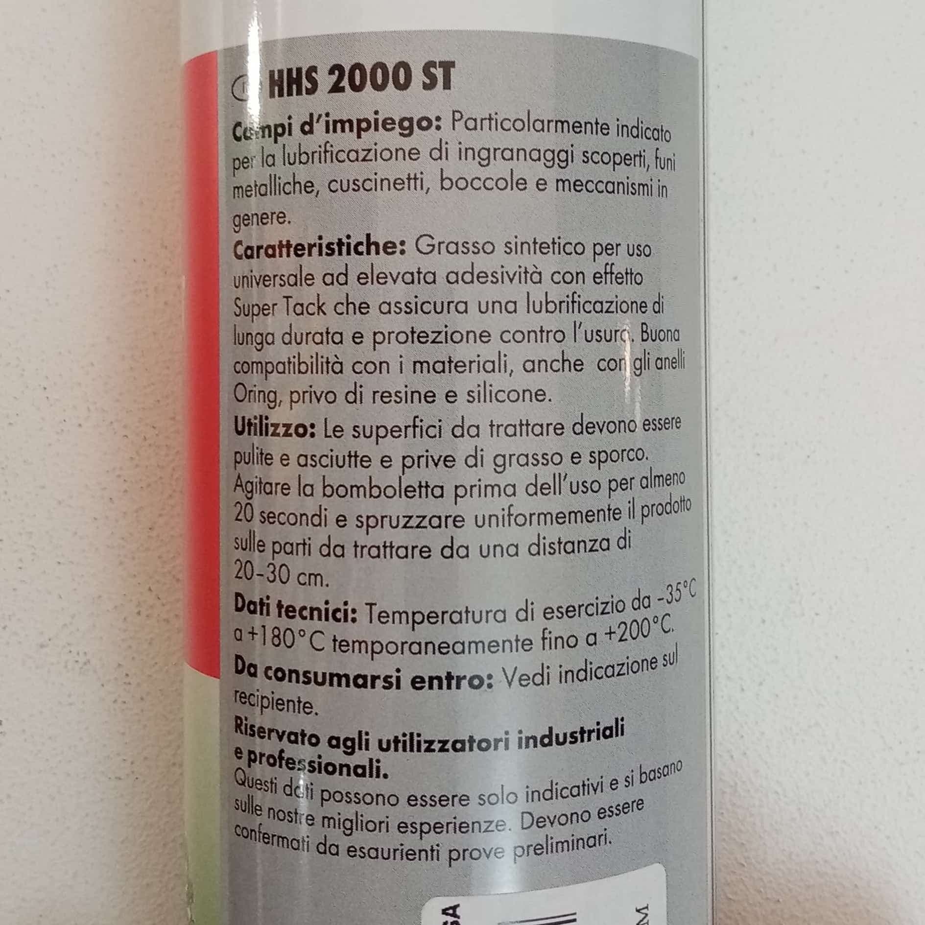 Grasso incolore 500ml HHS 2000 ST lubrificante spray adesivo resistente alle alte pressioni - 2